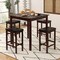 5-Piece Counter-Height Dining Table Set with Wooden Table and Metal Bar Stools, Stylish and Space-Saving
